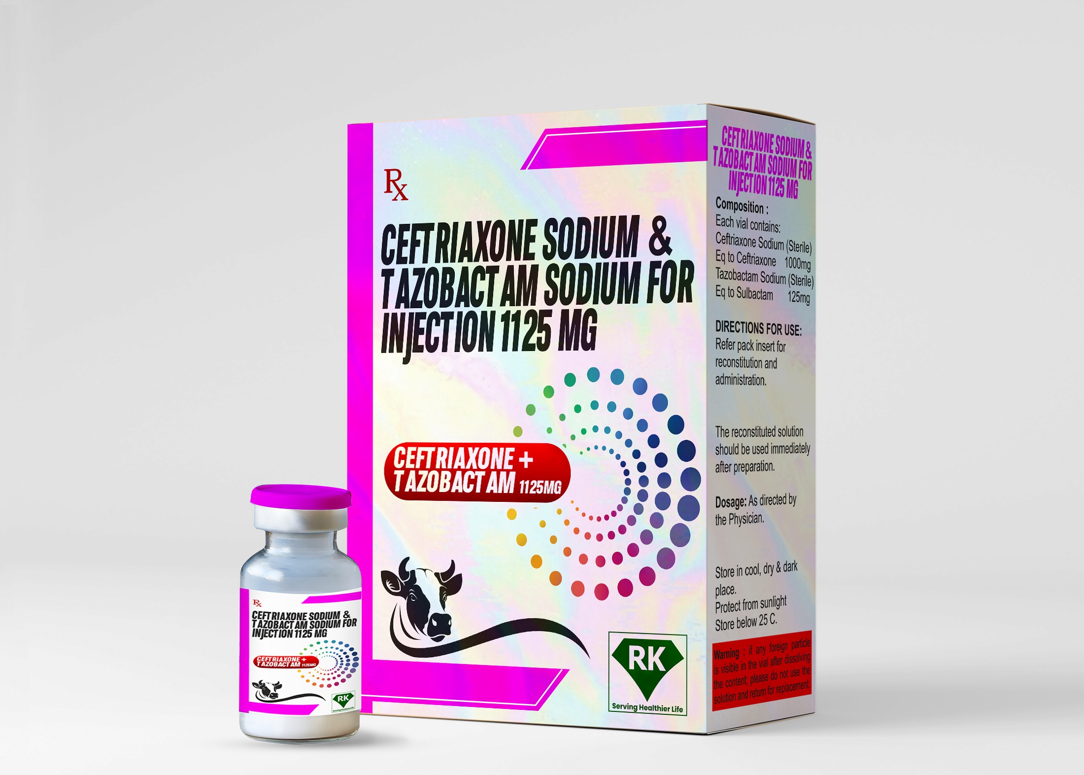 Ceftriaxone Sodium & Tazobactam Sodium for Injection 1125mg